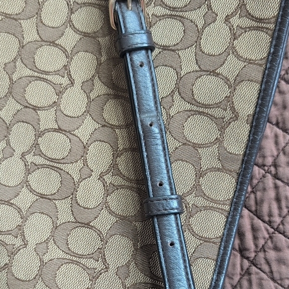 Coach Cream and Brown Crossbody Bag with Signature Monogram - Picture 5 of 5